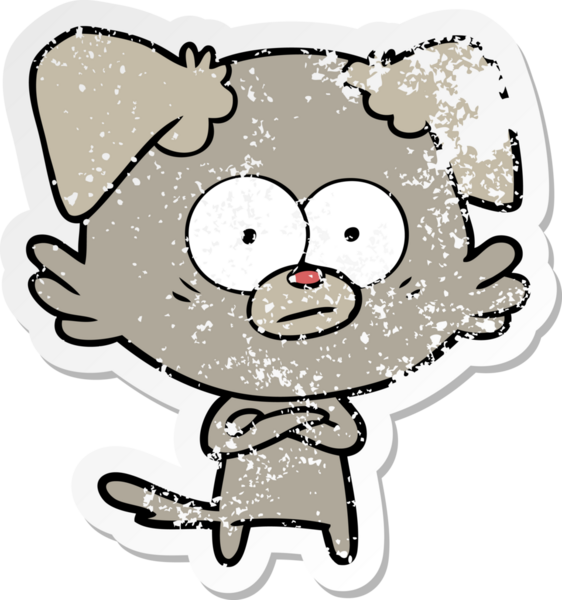 Bir insan tarafından çizilmiş sinirli bir köpek karikatürü.