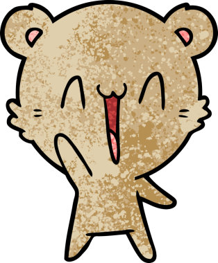 Bir insan tarafından çizilmiş mutlu ayı karikatürü