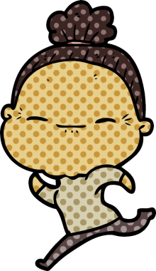 Bir insan tarafından çizilmiş barışçıl yaşlı bir kadın.