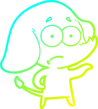 Bir insan tarafından çizilmiş belirsiz bir filin soğuk eğik çizgisi.