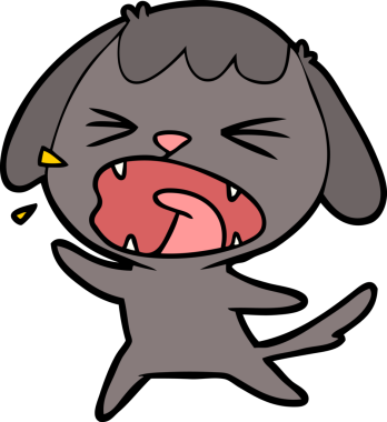 Bir insan tarafından çizilmiş şirin bir köpek havlaması.