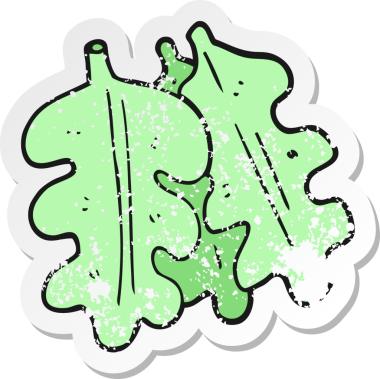 Bir insan tarafından çizilmiş meşe yaprağının gerilimli yapıştırması.