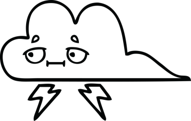 Bir insan tarafından çizilmiş bir fırtına bulutu çizimi