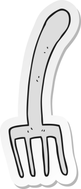 Bir insan tarafından çizilmiş bir karikatür çatalının çıkartması.