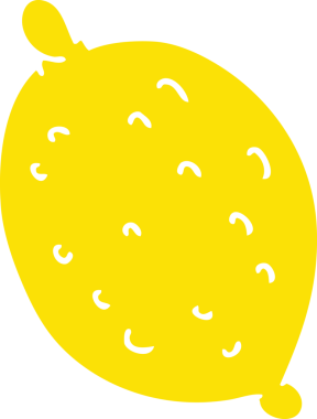 Bir insan tarafından çizilmiş garip bir çizgi film limonu.