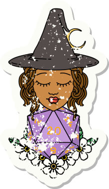 Retro Dövme Tarzı İnsan Cadı Doğal 20 zar atışıyla Bir insan tarafından çizilmiş