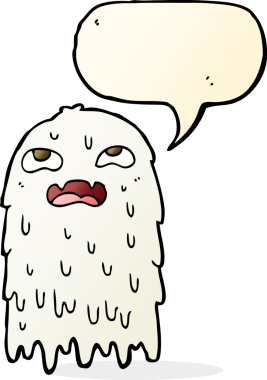 Bir insan tarafından çizilmiş iğrenç bir çizgi film hayaleti.