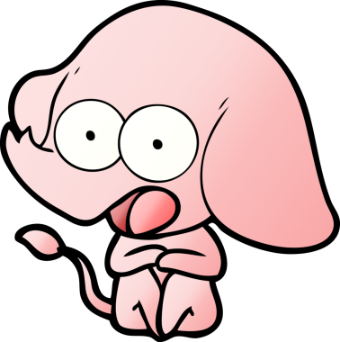 Bir insan tarafından çizilmiş şirin bir fil.