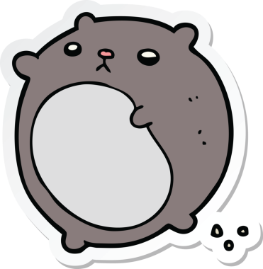 Bir insan tarafından çizilmiş çizgi film ayısının çıkartması.