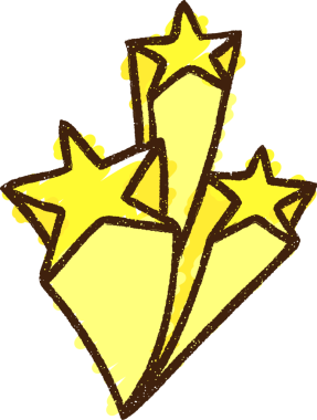 Bir insan tarafından çizilen Kayan Yıldızlar Tebeşiri