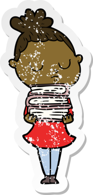 Bir insan tarafından çizilmiş sakin bir karikatür çıkartması.