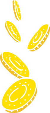 Bir insan tarafından çizilmiş paraların düz renk çizimi