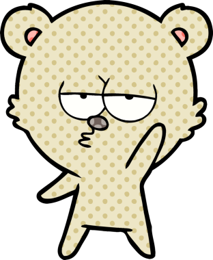 Bir insan tarafından çizilmiş bir çizgi film karakteri.