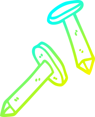 Bir insan tarafından çizilen çivilerin soğuk gradyan çizgileri.