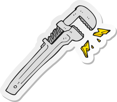 Bir insan tarafından çizilmiş ayarlanabilir İngiliz anahtarı çıkartması.