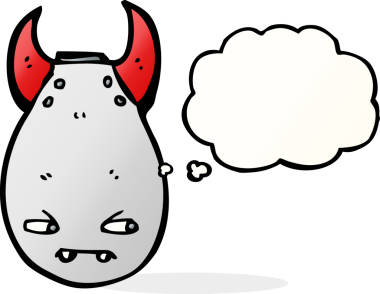 Bir insan tarafından çizilmiş düşünce baloncuklu çizgi film bombası.