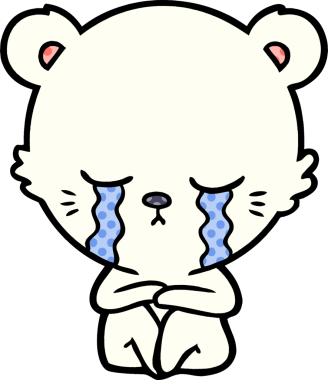 Ağlayan kutup ayısı bir insan tarafından çizilmiş.