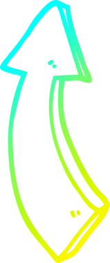 Soğuk gradyan çizgi çizimi bir insan tarafından çizilmiş bir oku işaret ediyor.