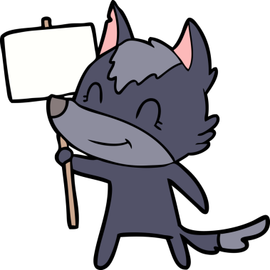 Bir insan tarafından çizilmiş dost canlısı bir kurt.