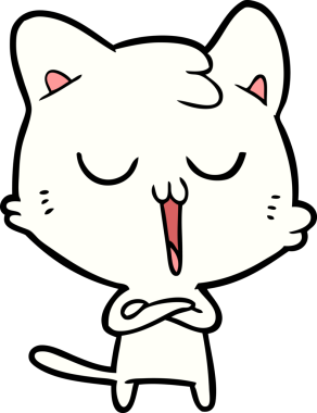 Bir insan tarafından çizilmiş çizgi film kedisi.