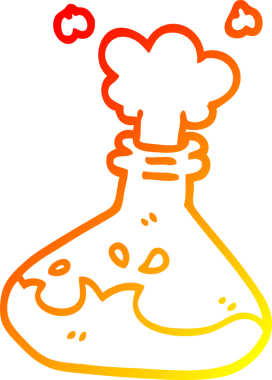 Bir insan tarafından çizilmiş bir karikatür bilim deneyinin sıcak çizgi çizimi