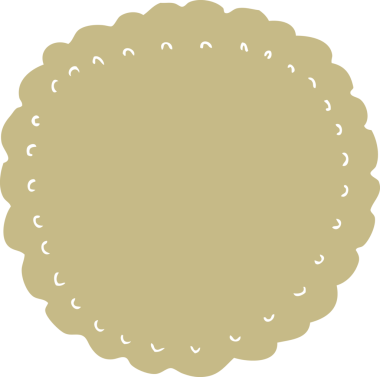 Bir insan tarafından çizilmiş düz renkli çizgi film bisküvisi