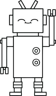Bir insan tarafından çizilmiş robot çizimi