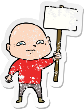 Bir insan tarafından çizilmiş gergin bir adamın sıkıntılı çıkartması.