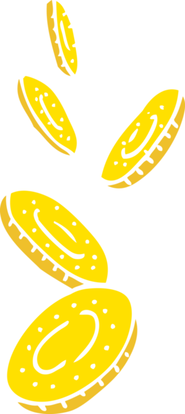 Bir insan tarafından çizilmiş paraların düz renk çizimi