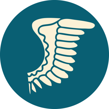 Bir insanın çizdiği kanadın ikonik dövme şekli