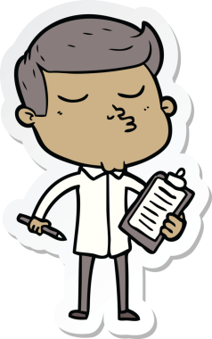 Bir insan tarafından çizilmiş bir çizgi film modelinin çıkartması.