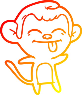 Bir insan tarafından çizilmiş komik çizgi maymun çizimi.