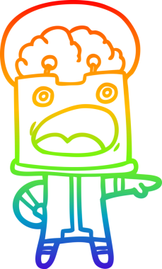 gökkuşağı gradyan çizgisi bir insan tarafından çizilmiş robot çizgi