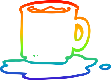 Bir insan tarafından çizilmiş bir fincan kahvenin çizimi.