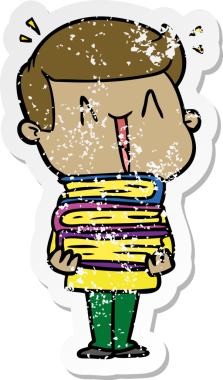 Bir insan tarafından çizilmiş mutlu bir adamın sıkıntılı çıkartması.