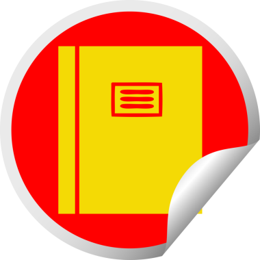 Bir insan tarafından çizilmiş günlük kitabının dairesel kabuk soyma etiketi.