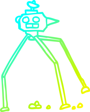 Bir insan tarafından çizilmiş bir uzay roketinin soğuk gradyan çizgisi