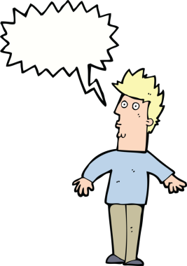 Bir insan tarafından çizilen düşünce baloncuğuyla adamı şaşırtan çizgi film.