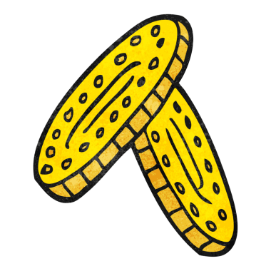 Bir insan tarafından çizilmiş el yapımı karikatür paraları.