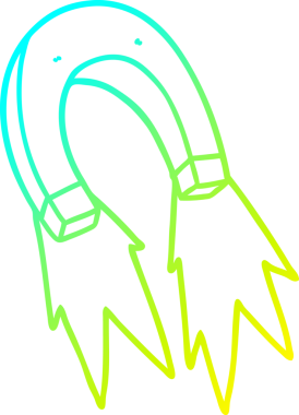 Bir insan tarafından çizilen mıknatısın soğuk gradyan çizgisi.