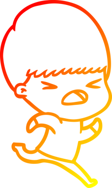 İnsan tarafından çizilmiş bir çizgi filmin sıcak gradyan çizimi.