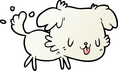 Bir insan tarafından çizilmiş sevimli bir çizgi film köpeği.