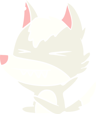 kızgın kurt düz renkli çizgi film bir insan tarafından çizildi.