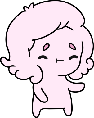 Bir insan tarafından çizilmiş sevimli bir kawai hayaletinin karikatür çizimi