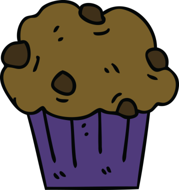 Bir insan tarafından çizilmiş garip bir çizgi film çikolatalı kek.