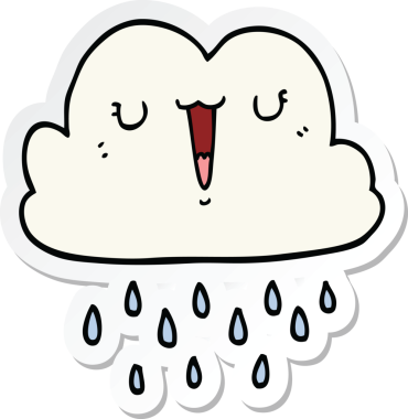 Bir insan tarafından çizilmiş bir karikatür fırtına bulutunun çıkartması.