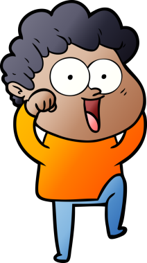 Bir insan tarafından çizilmiş mutlu bir adam.