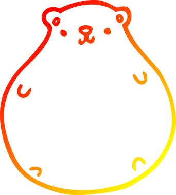 Bir insan tarafından çizilen çizgi film ayısının sıcak çizgi çizimi