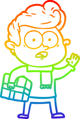 Bir insan tarafından çizilmiş gökkuşağı gradyan çizgi çizimi.