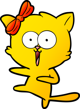 Bir insan tarafından çizilmiş çizgi film kedisi.